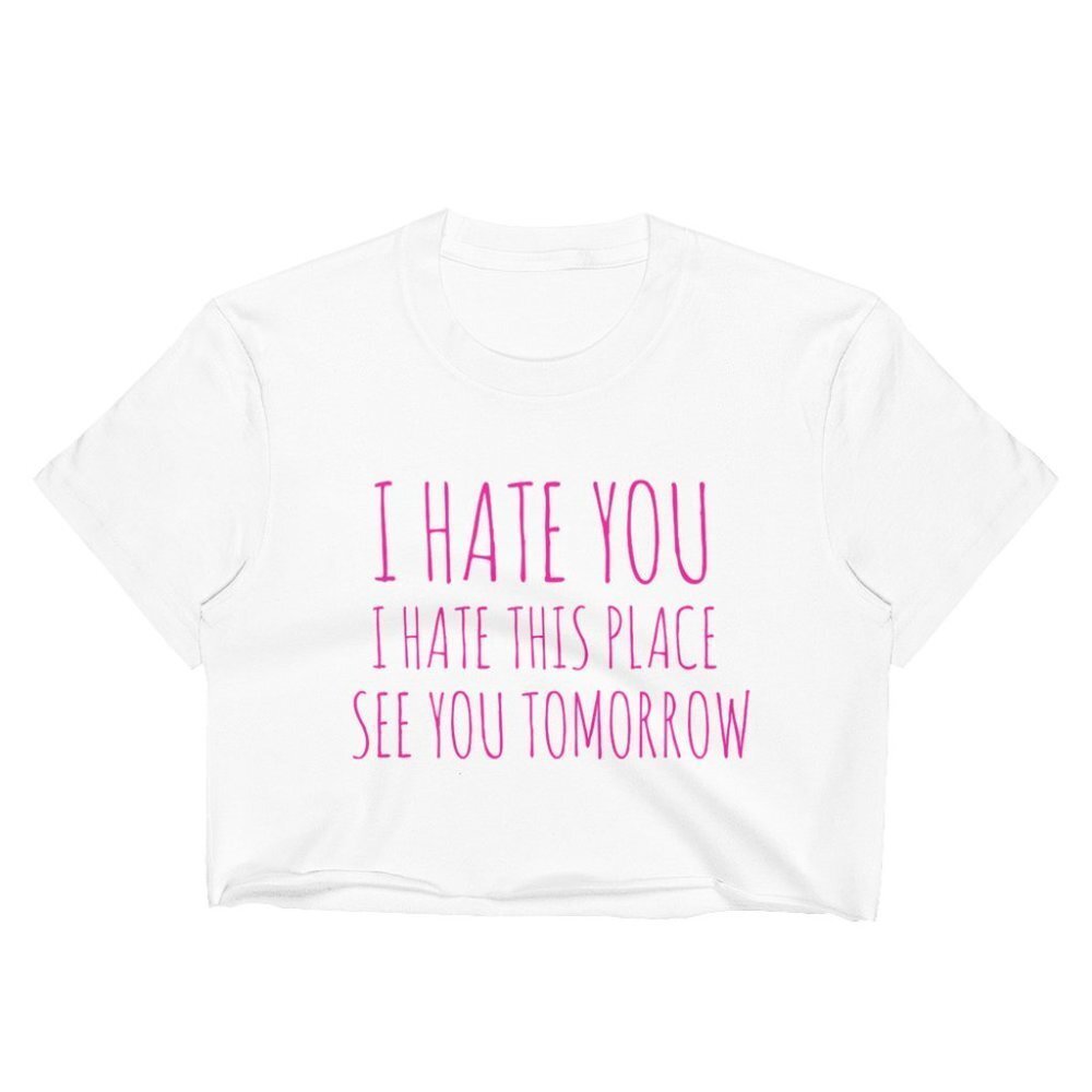 Funny Ladies Crop Top Size Large - Picture 2 of 10